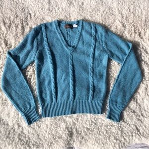 70s Vintage Baby Blue Petite Sweater